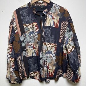 Fate Anthropologie Women‎ Cotton Boho Top Small Patchwork Western Prairie